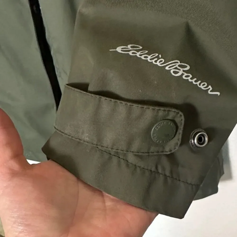Eddie Bauer Women's Girl On The Go Insulated Trench Coat Small Waterproof Green